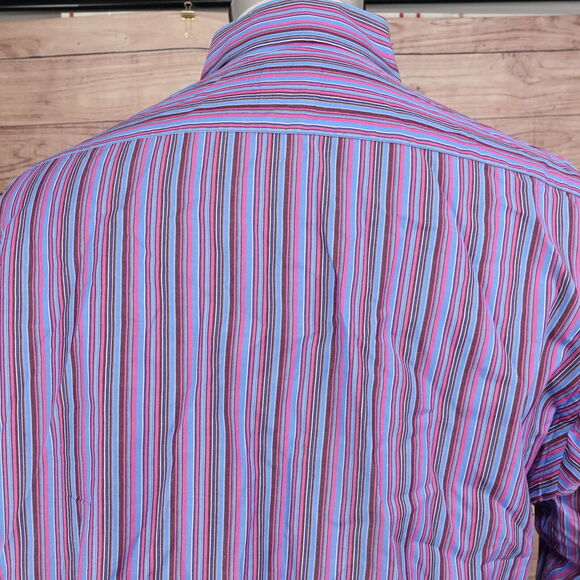 TAILORBYRD COLLECTION STRIPED COLOR BLOCK BUTTON DOWN SHIRT MENS XL - Picture 5 of 7